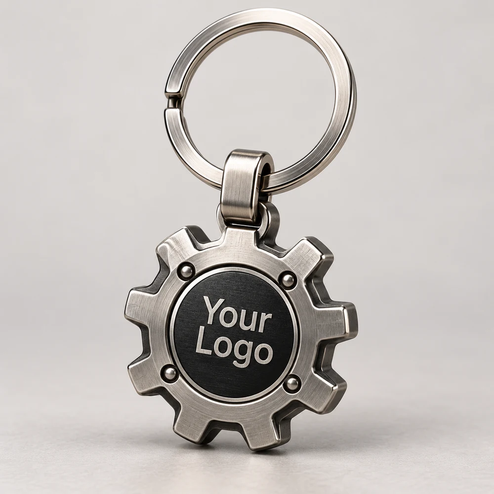 Mini Gear Metal Keychain